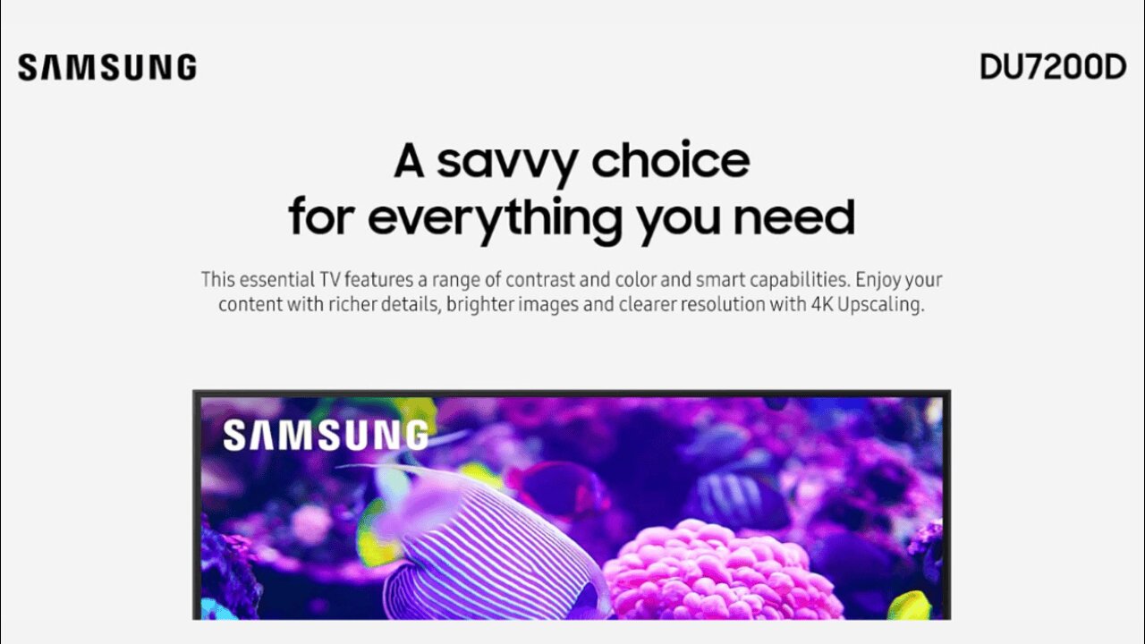 SAMSUNG 43-Inch Class Crystal UHD 4K DU7200 Series HDR Smart TV