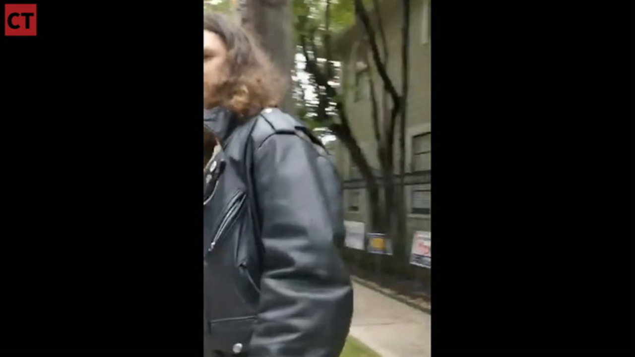 Leftist Calmly Takes Down Cruz Signs, Suddenly Appears Possessed & Charges Owner