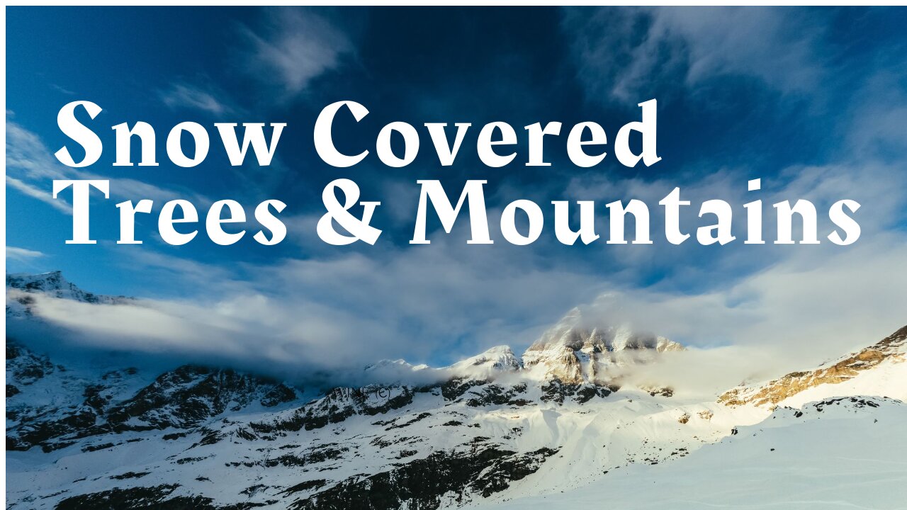 Snow Covered Trees on Winter Snow Mountains & Instrumental Relaxing Music