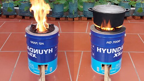 How to make a stove that burns sawdust very easily, the fire is super big