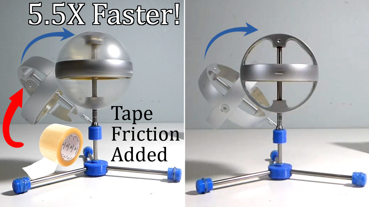 🔬#MESExperiments 25: Increasing Spin Friction Can Make Gyroscopes Rise Much Faster