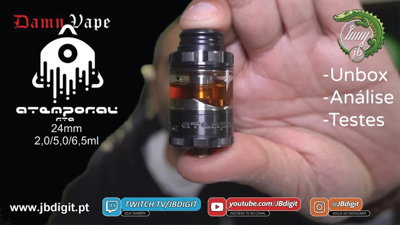 [PT] Damn Vape ATEMPORAL RTA ( Single coil, 24mm , 2/5/6,5ml)