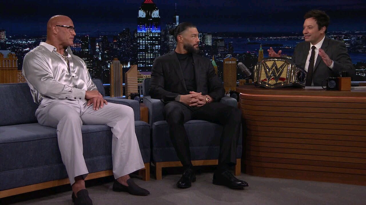 Dwayne Johnson And Romain Reigns at Jimmy Fallon Show