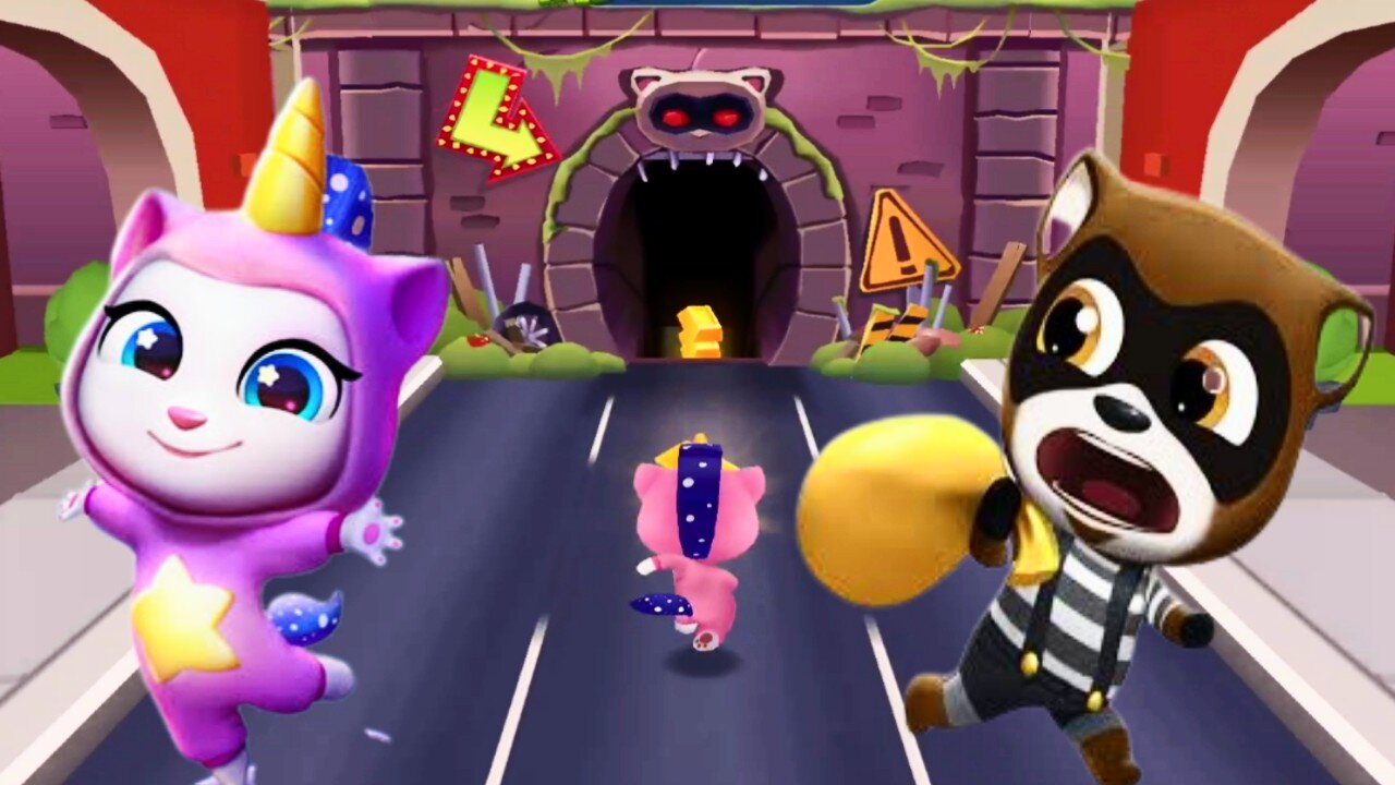 Talking tom gold run unicorn angela boss fight gameplay walkthrough