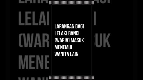 Larangan bagi lelaki banci (waria) masuk menemui wanita lain