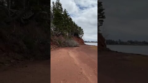 An island eroding away