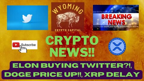 ELON BUYS TWITTTER?!/DOGE PRICE UP/XRP DELAYS