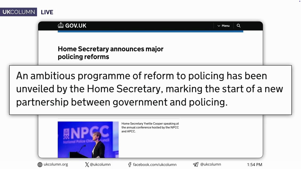 Another New Home Secretary: Forging Fresh Government-Policing Partnerships - UK Column News