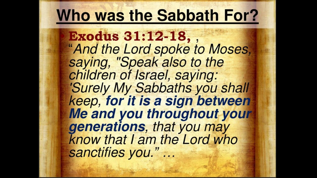 Exodus Chapter 31. The sabbaths. (SCRIPTURE)