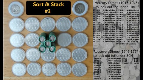 90% Constitutional (junk) Silver Dimes - Sort & Stack #3