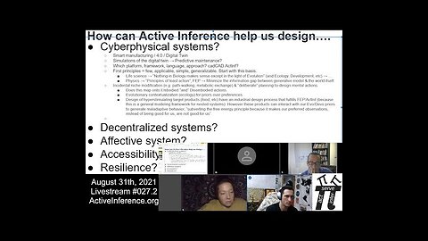 ActInf Livestream #027.2 ~ “Active Inference: Applicability to Different Types of ..."