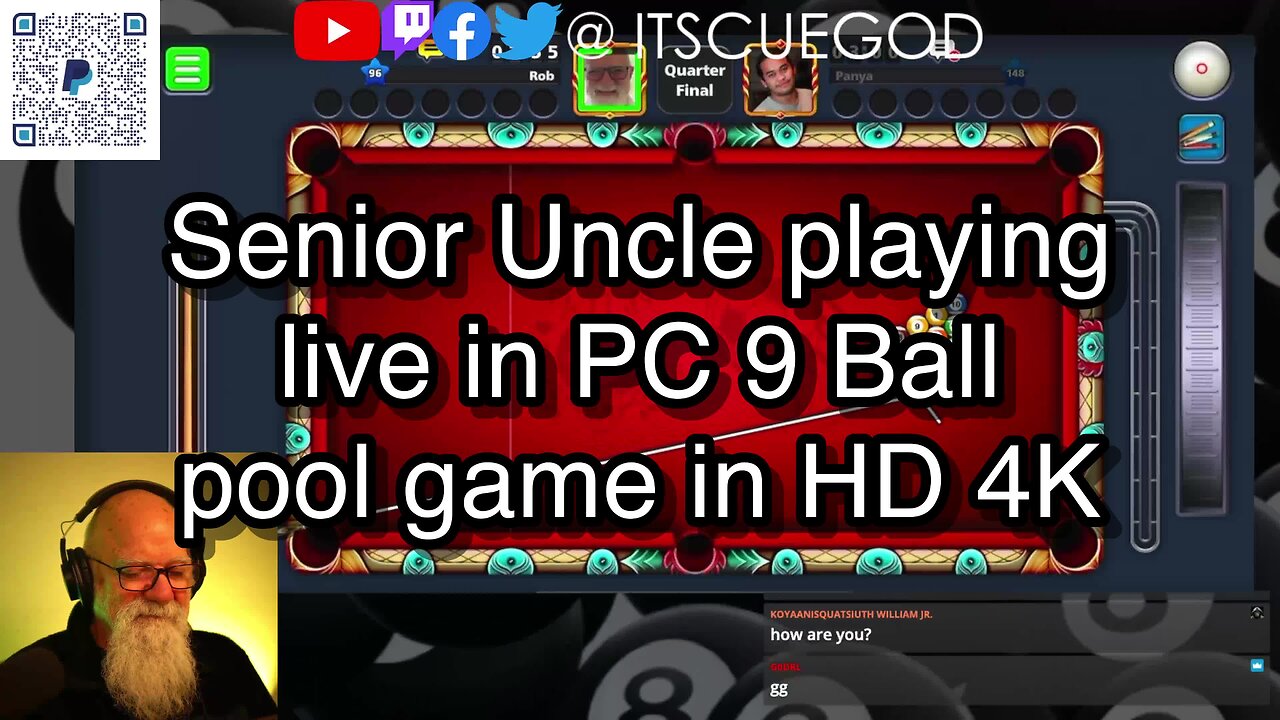 Senior Uncle playing live in PC 9 Ball pool game in HD 4K 🎱🎱🎱 8 Ball Pool 🎱🎱🎱