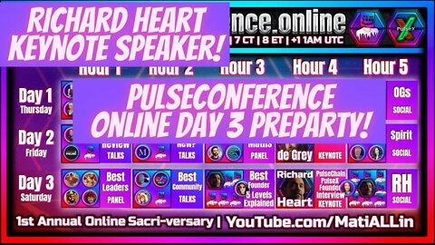 PulseConference Online Day 3 PreParty! Richard Heart Keynote Speaker!