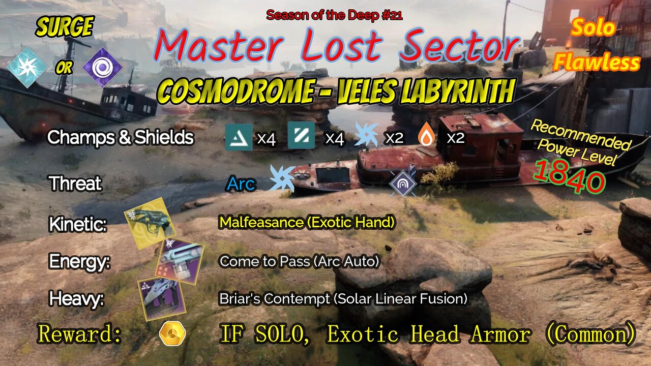 Destiny 2 Master Lost Sector: Cosmodrome - Veles Labyrinth on my Strand Titan Solo-Flawless 7-26-23