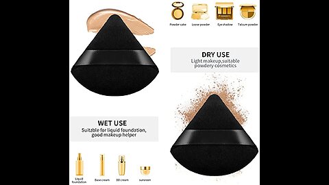 8 Pcs Velour Makeup Powder Puff, ALECPEA Triangle Powder Puff for Loose Powder Cosmetic Foundat...