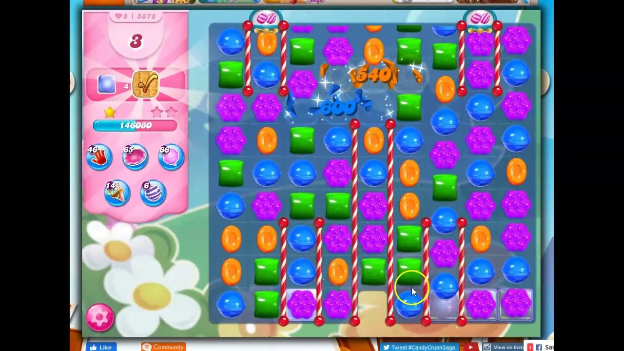 Candy Crush Level 5878 Talkthrough, 27 Moves 0 Boosters