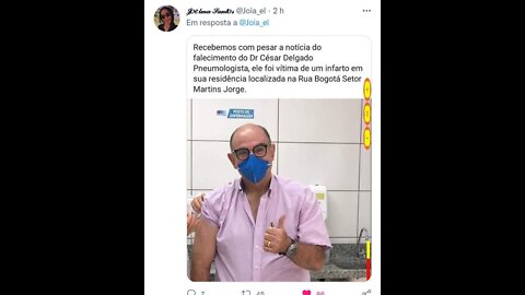 Dr Cesar Augusto Delgado, 58 anos, vacinado COVID, faleceu de infarto.