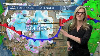 Record high in Denver today, snow by the weekend