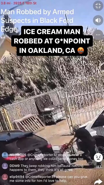 Ice cream man robbed at gunpoint in Oakland, California.