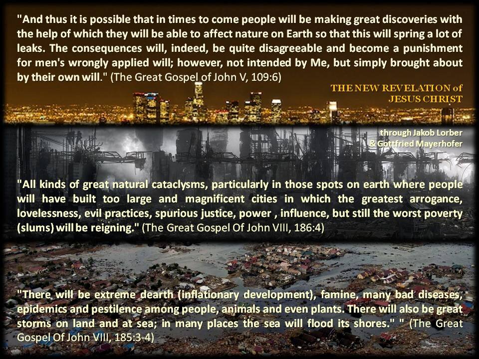 Jesus about End Time Judgments (Fires, Floods, Storms, Epidemics), Global Revolution, Second Coming