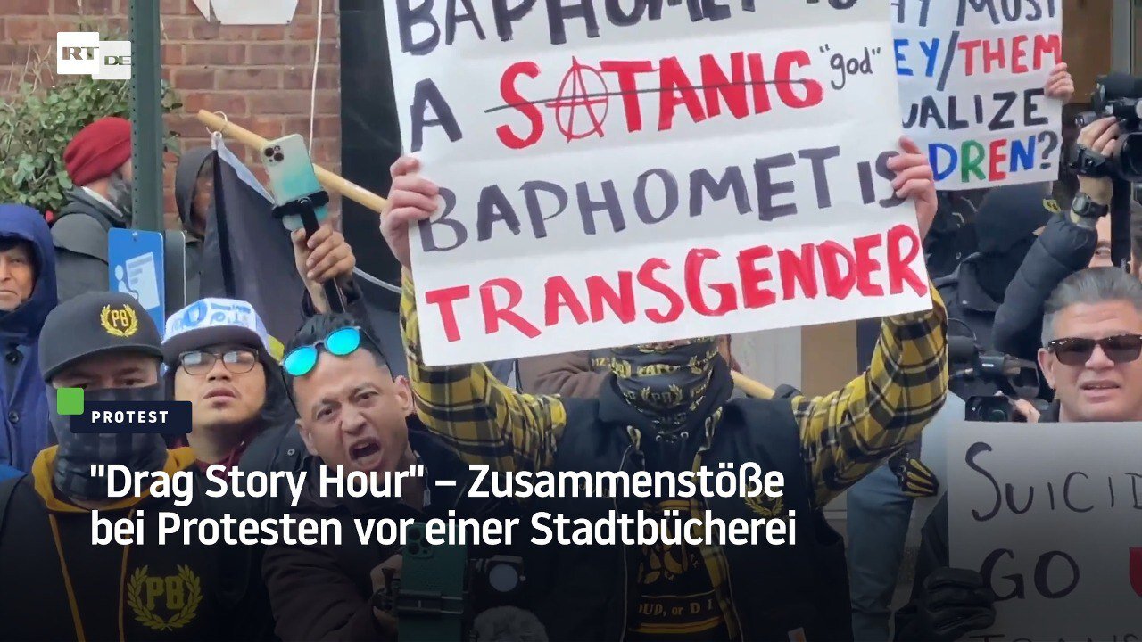 "Drag Story Hour" – Zusammenstöße bei Protesten vor einer öffentlichen Bibliothek