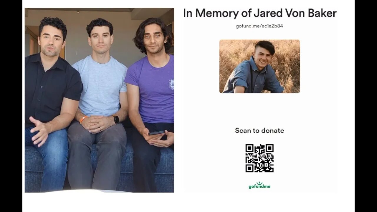 Giavani Cairo, Luke Dymian and George Xanthis honor the memory of their friend Jared Von Baker