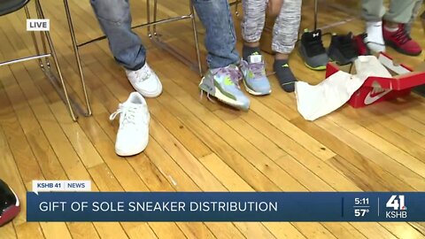 Gift of Sole sneaker giveaway to kids