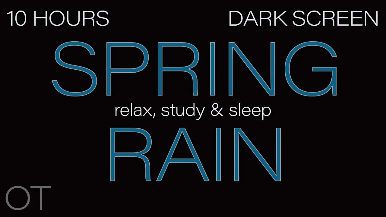 SPRING RAIN Sounds for Sleeping| Relaxing| Studying| BLACK SCREEN| 10 HOURS OF DARK SCREEN Ambience