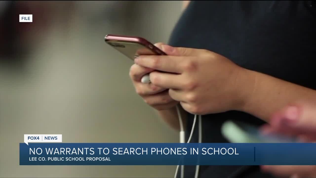 Lee County's new policy will allow students' phones to be searched without a warrant