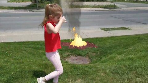 Lava burst, caught on camera... lava is too hot, be careful