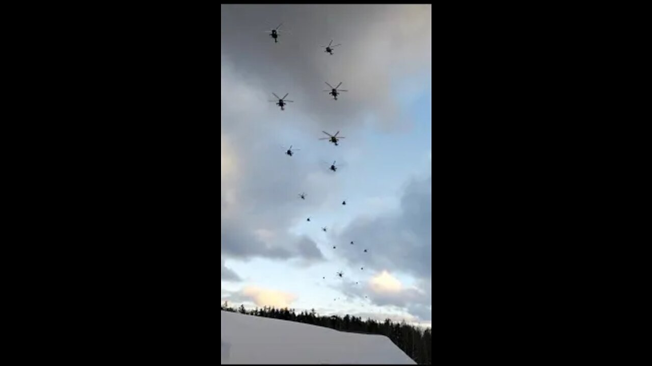Russian Military Helicopter Flying Towards Ukrian Border
