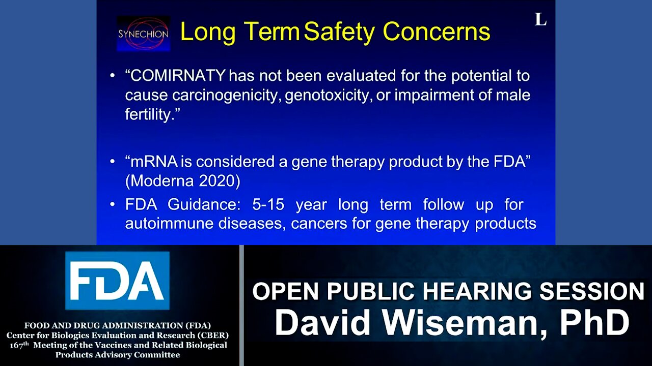 FDA Testimony of David Wiseman, PhD - Evidence for Boosters is Weak, Safety Data Is Concerning