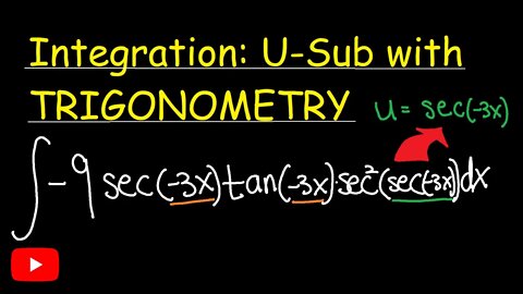 Integrals via u substitution of trigonometric functions (Jae Academy)
