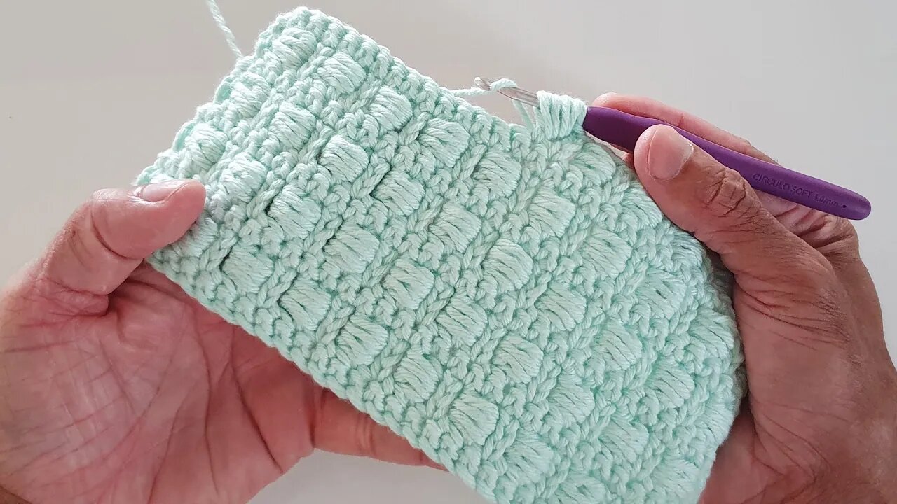 Pontos de crochê - PONTO JUJUBA - Ponto relevo