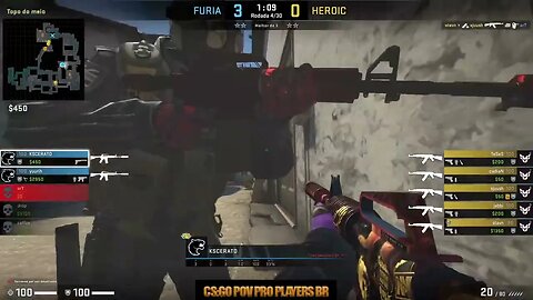 CSGO POV FURIA KSCERATO (33/16) vs Heroic (Inferno) @ Quartas de Final IEM RIO 2023