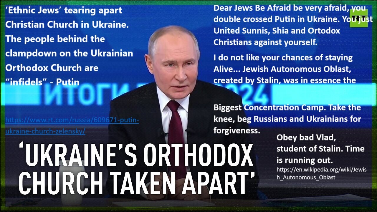 ‘Ethnic Jews’ tearing apart Christian Church in Ukraine - Tsar Putin