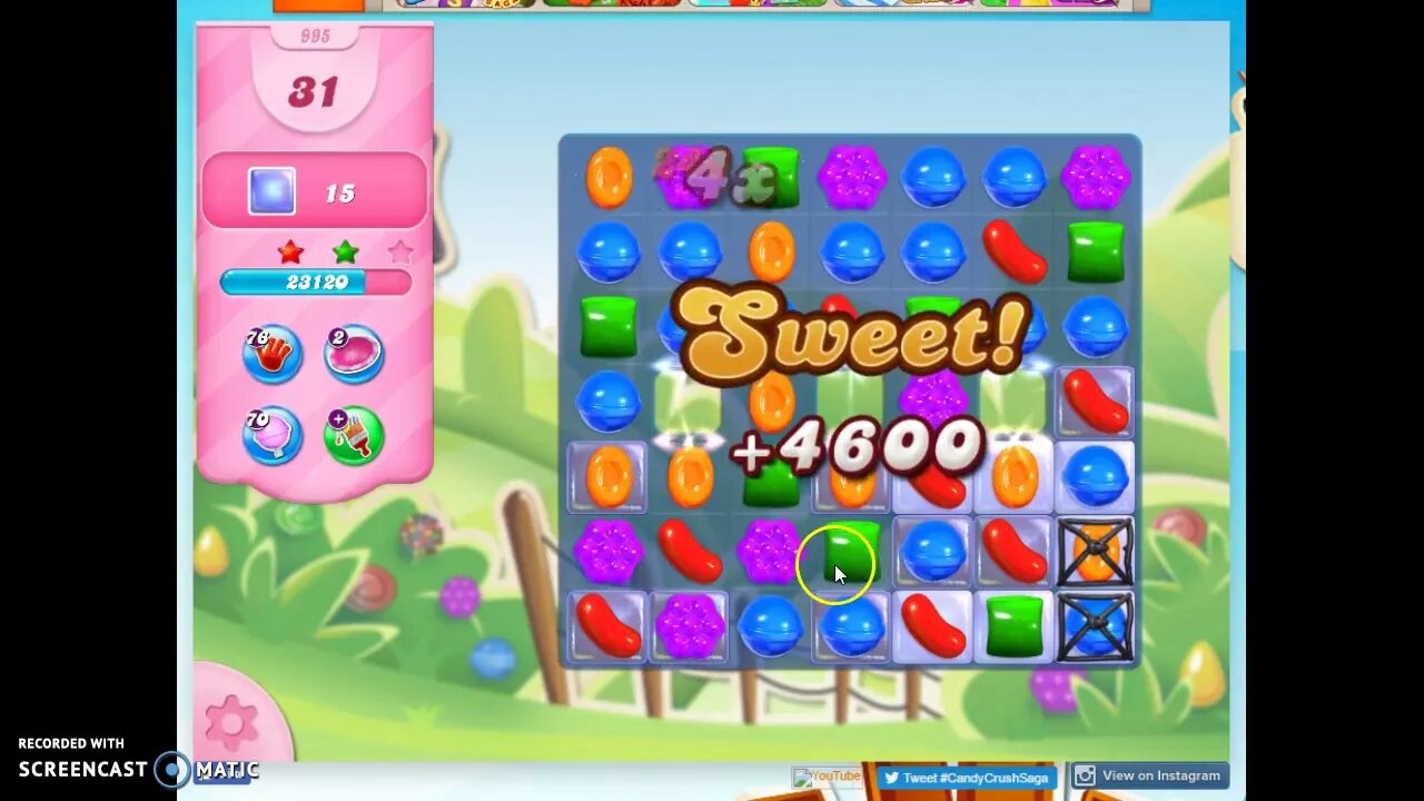 Candy Crush Level 995 Audio Talkthrough, 3 Stars 0 Boosters