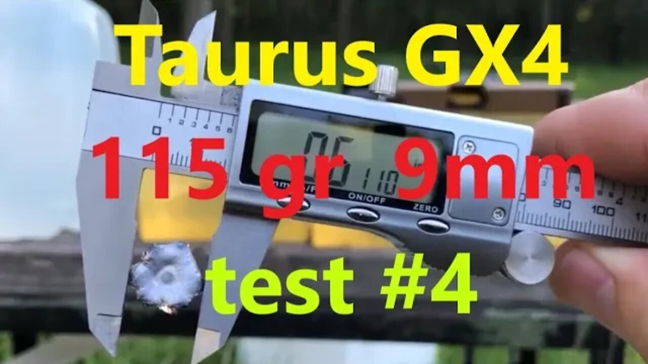 115 grain 9mm Taurus GX4 Short Barrel Ballistic Test #4: Underwood JHP (item 115)