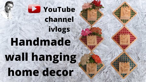 Making wall hanging close vase using ice cream stick/wall decoration craft/Diy