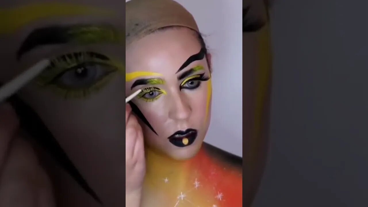 😱Viral Zodiac Inspired Looks #shorts #makeuptransformation #transition