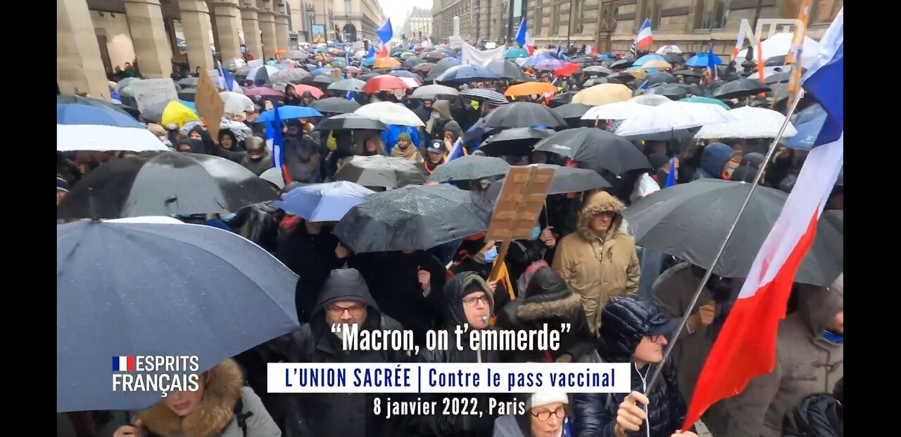 L’UNION SACRÉE : Manifestation contre le pass vaccinal, Paris, samedi 8 janvier 2022