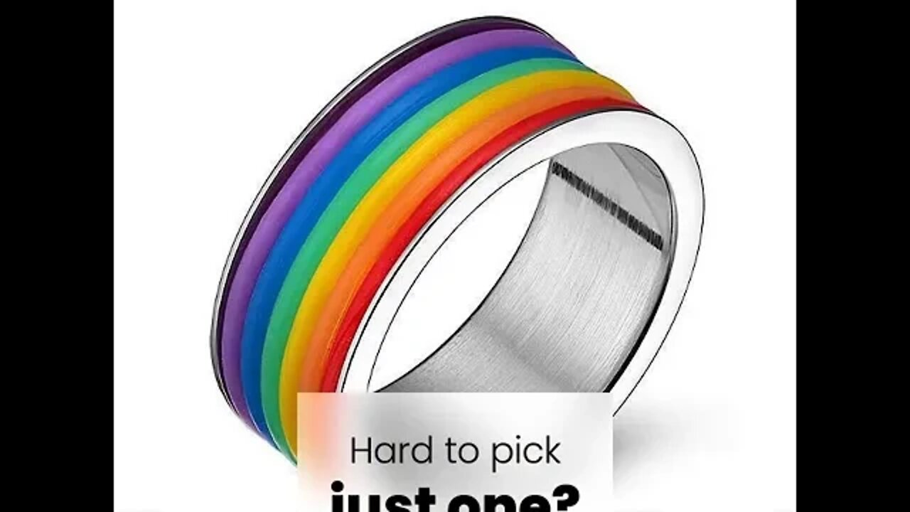 LGBT Gay Pride Stainless Steel Rainbow Ring