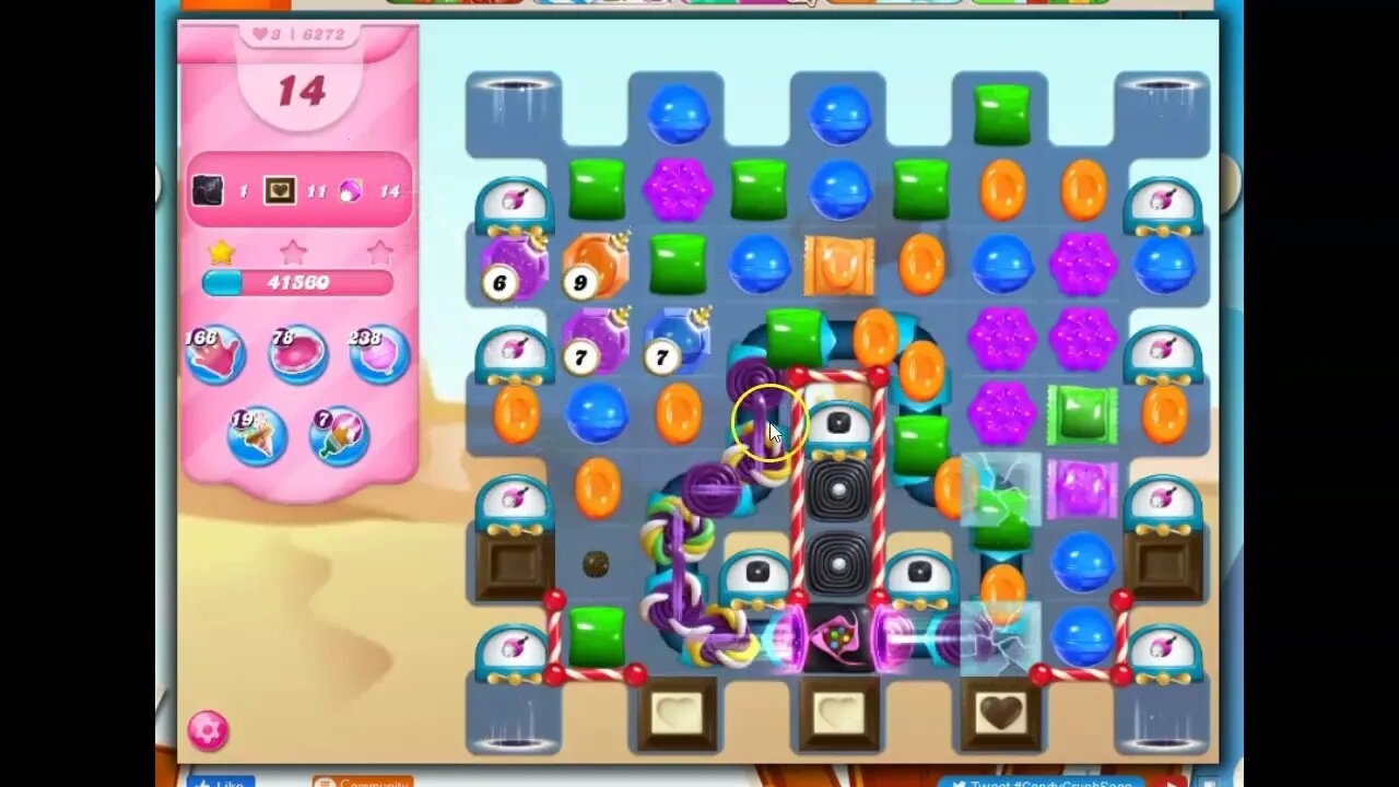 Candy Crush Level 6272 Talkthrough, 22 Moves 0 Boosters