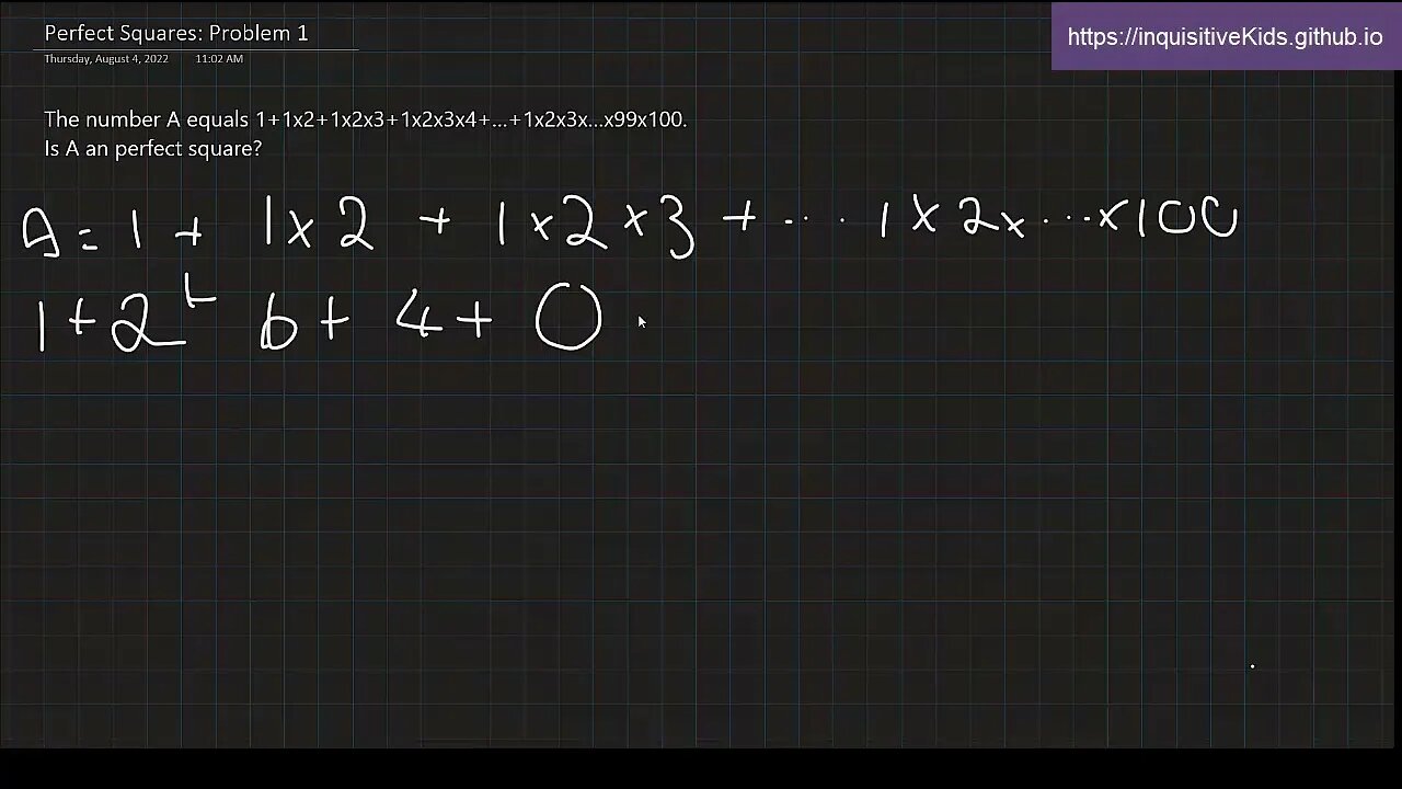 6th Grade Perfect Squares: Problem 1