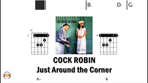 COCK ROBIN Just Around the Corner - (Chords & Lyrics like a Karaoke) HD