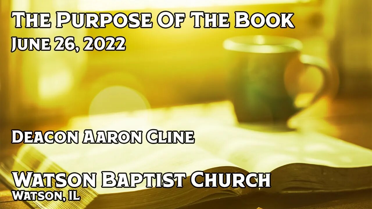 2022 06 26 The Purpose Of The Book