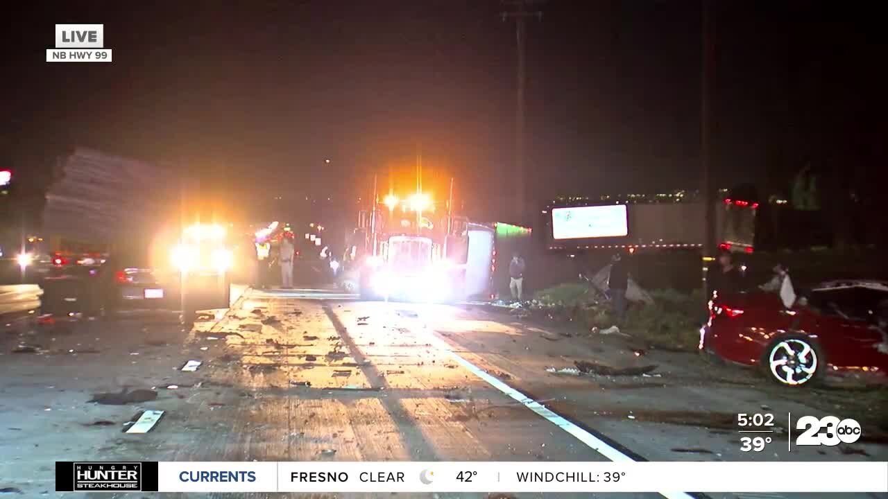 Northbound Hwy. 99 closed at Hwy. 166 due to crash involving multiple vehicles