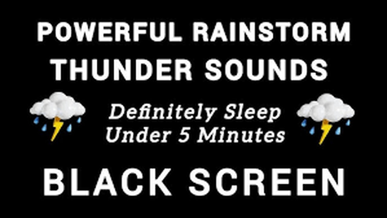 Night HEAVY Rain and PURE Thunder | TRY LISTENING for 1 minutes | Study | Fall Asleep Fast -Insomnia