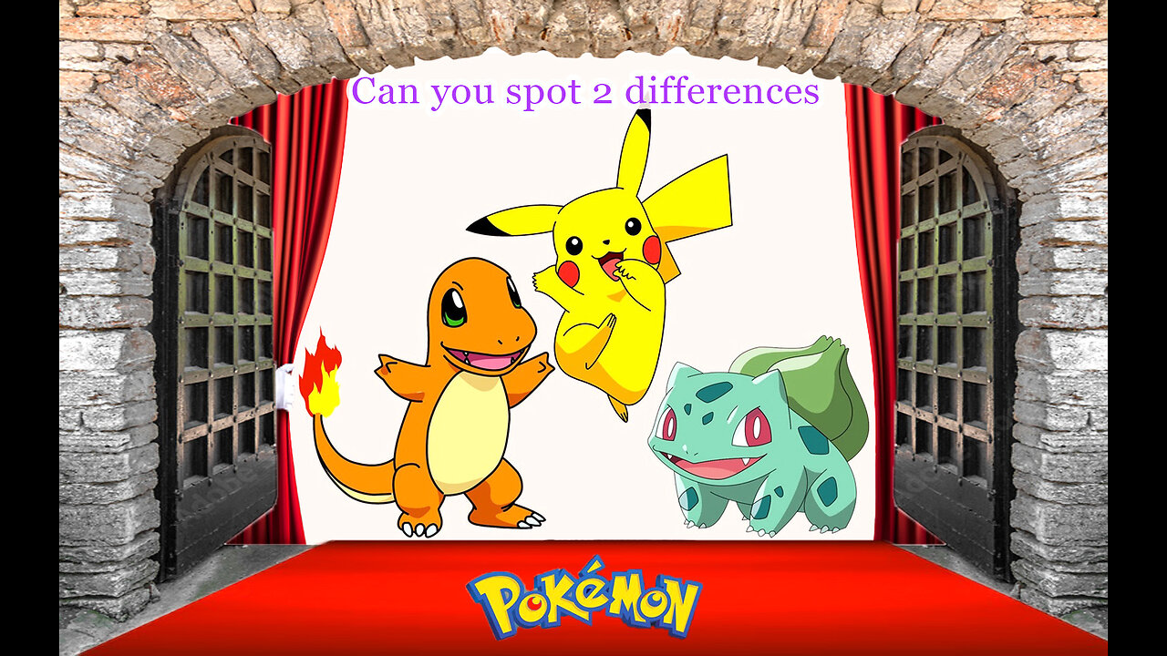 Pokemon- Find the two differences - Brain games and puzzles welcome and try...