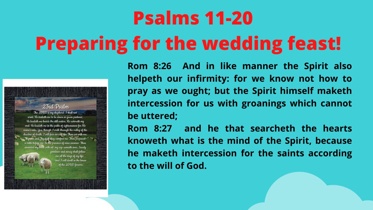 Psalms 11-20. IT IS IMPOSSIBLE TO UNDERSTAND DENOMINATIONAL BIBLES OF THE SPIRITUAL DARK AGES.